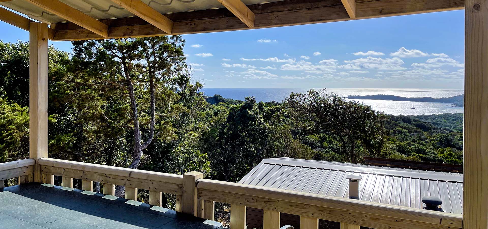 Camping kevano bungalow bruzzi vue mer terrasse
