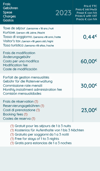 Frais et taxes de séjour