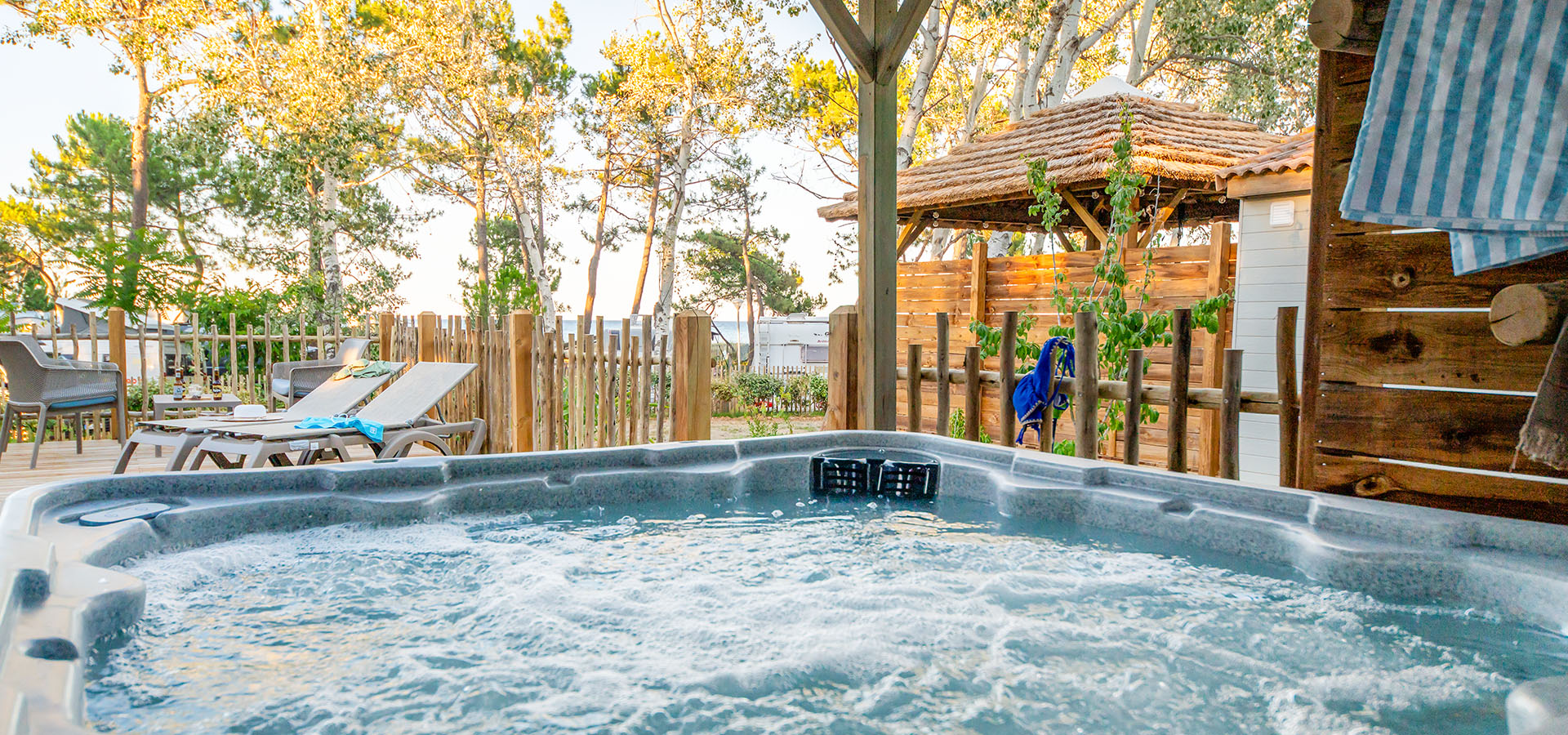 Camping san damiano bungalow elba terrasse spa terrasse