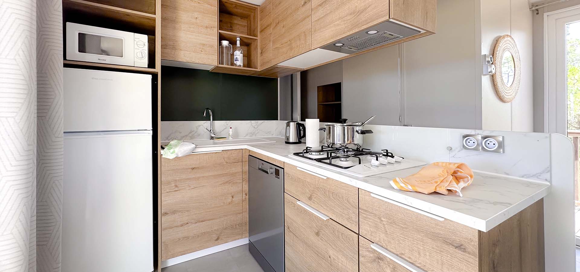 Camping san damiano bungalow Ultra lusso cuisine