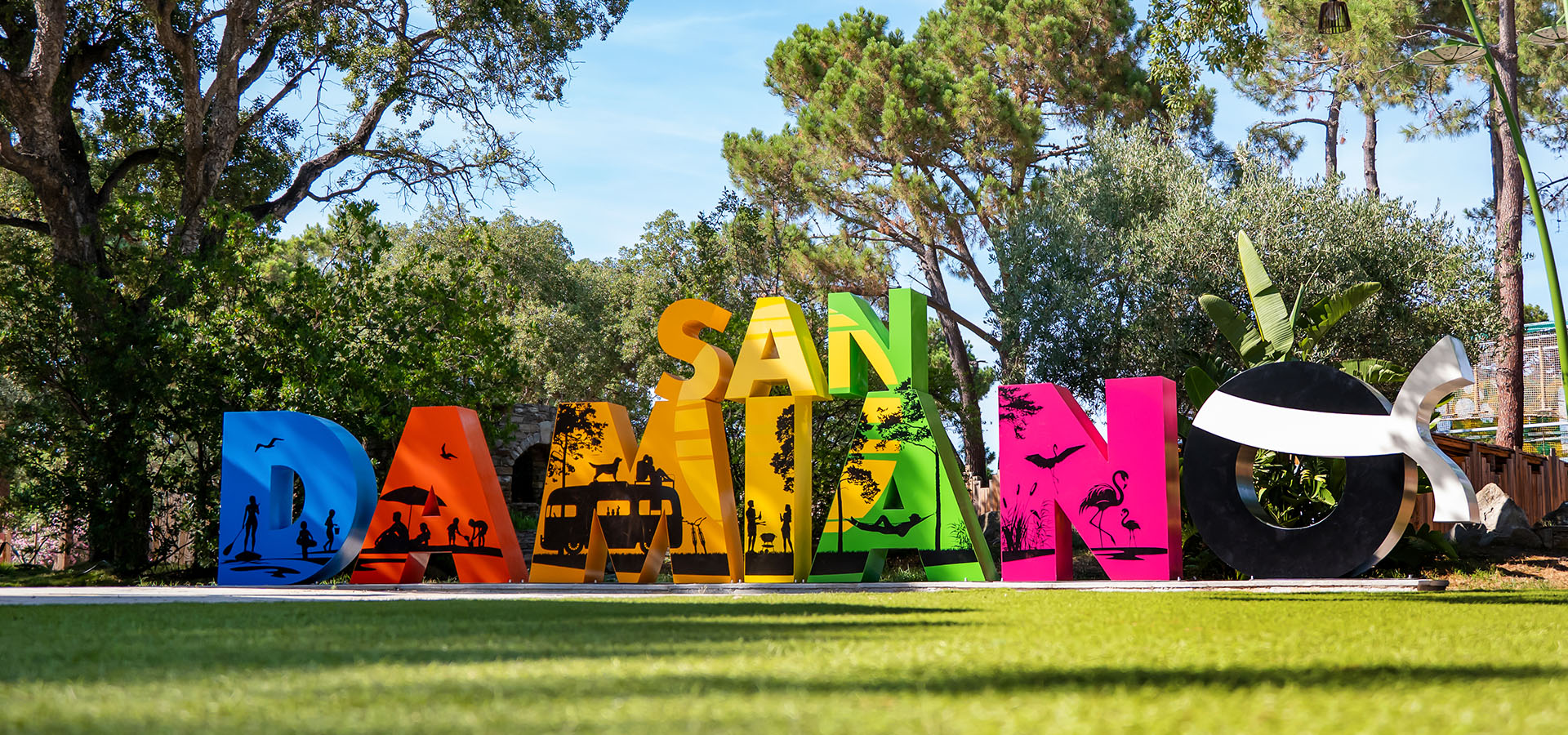Camping san damiano esplanade letrero