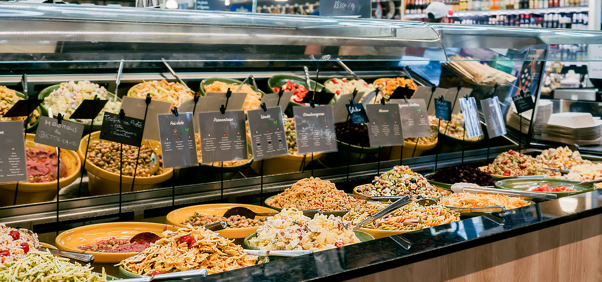 Camping san damiano supermarche carrefour express bar a salade gros plan